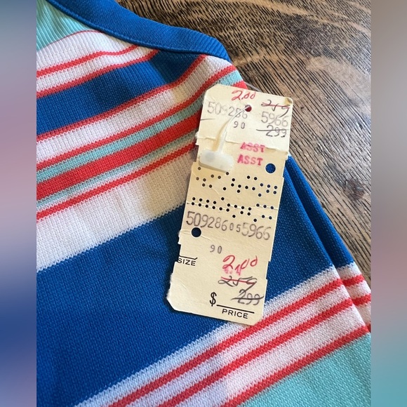 NWT Vintage Polyester Striped Top - Picture 7 of 9